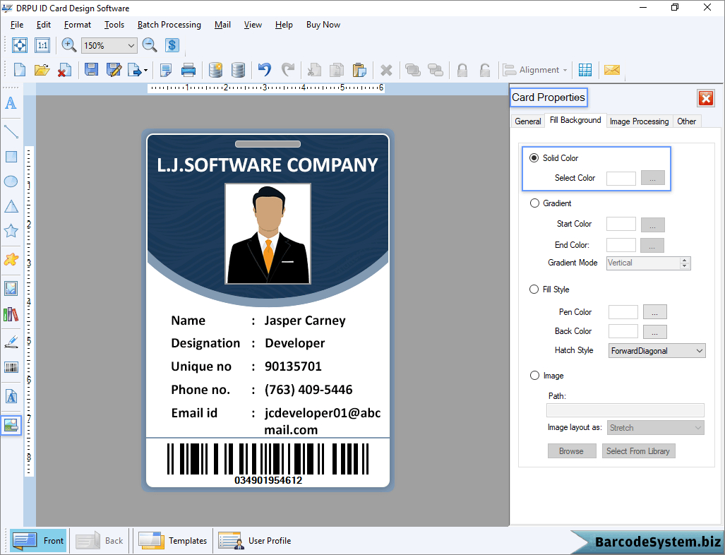 Identity Card Software Design Student Employee Faculty Photo With Regard To Faculty Id Card Template