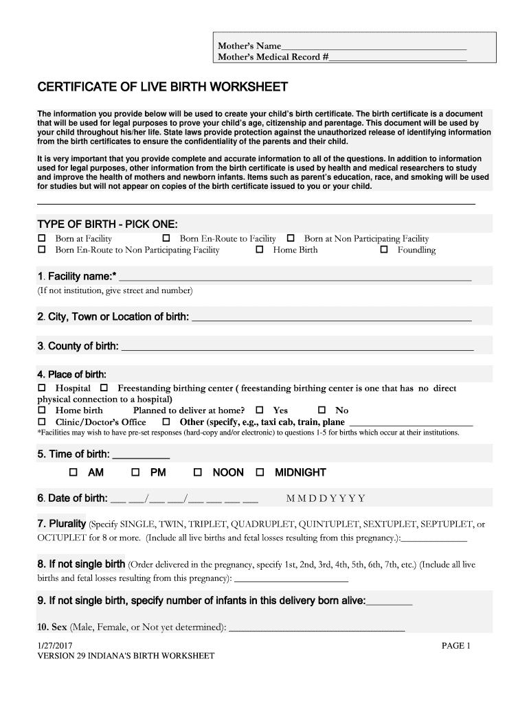 In Certificate Birth Worksheet – Fill Out And Sign Printable Pdf Template |  Signnow Intended For Editable Birth Certificate Template