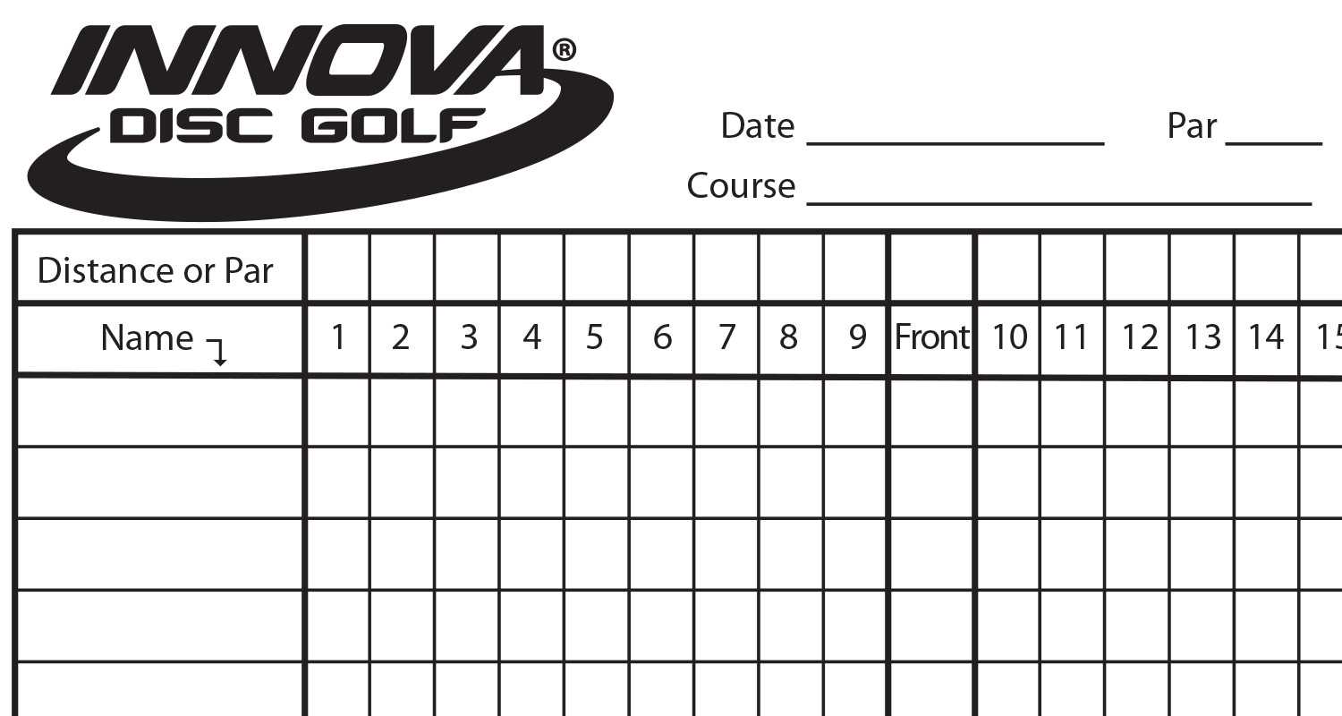 Innova Scorecard – Innova Disc Golf Pertaining To Golf Score Cards Template