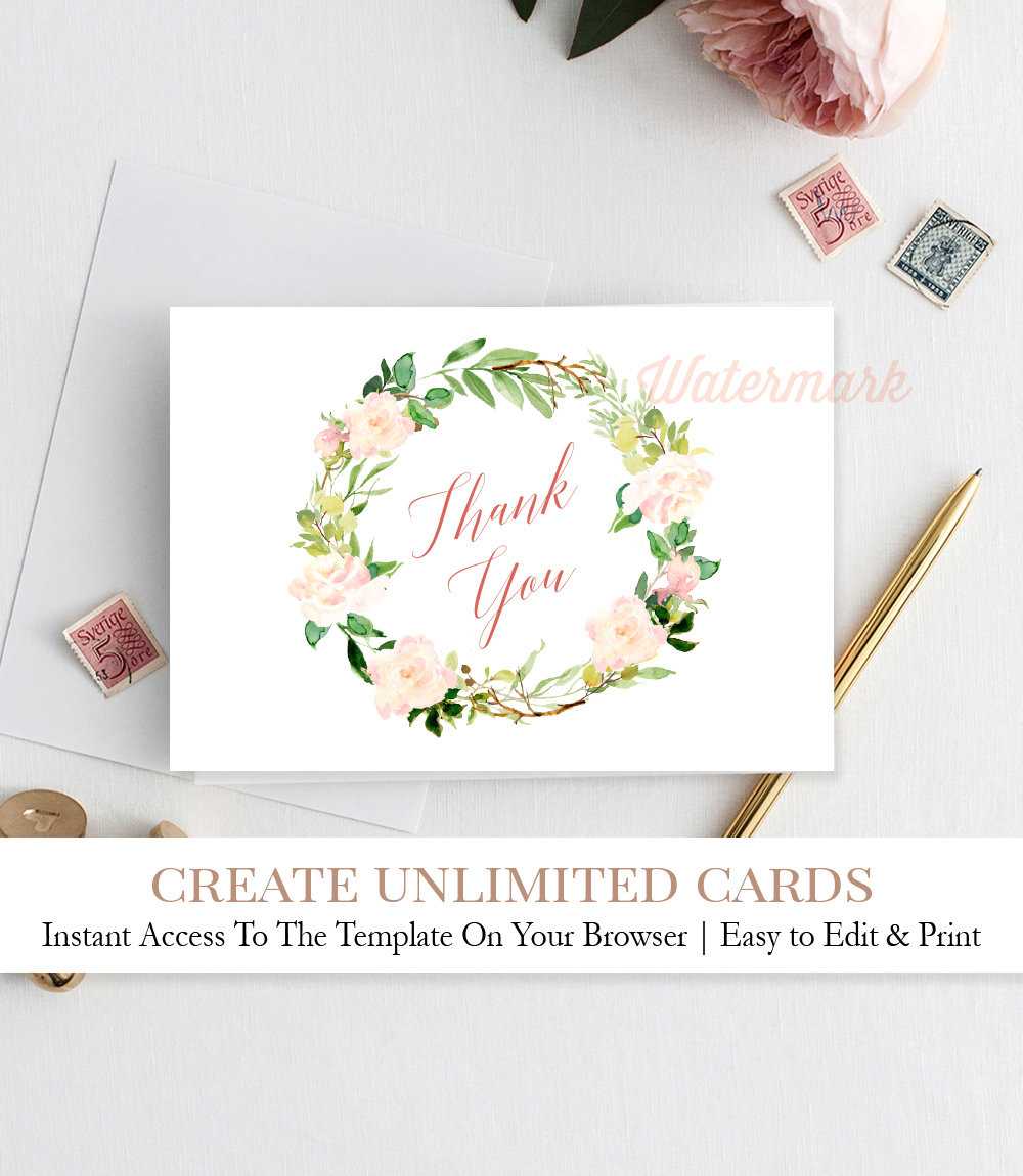 Instant Download Girl Baby Shower Thank You Note Card, N3 In Thank You Card Template For Baby Shower