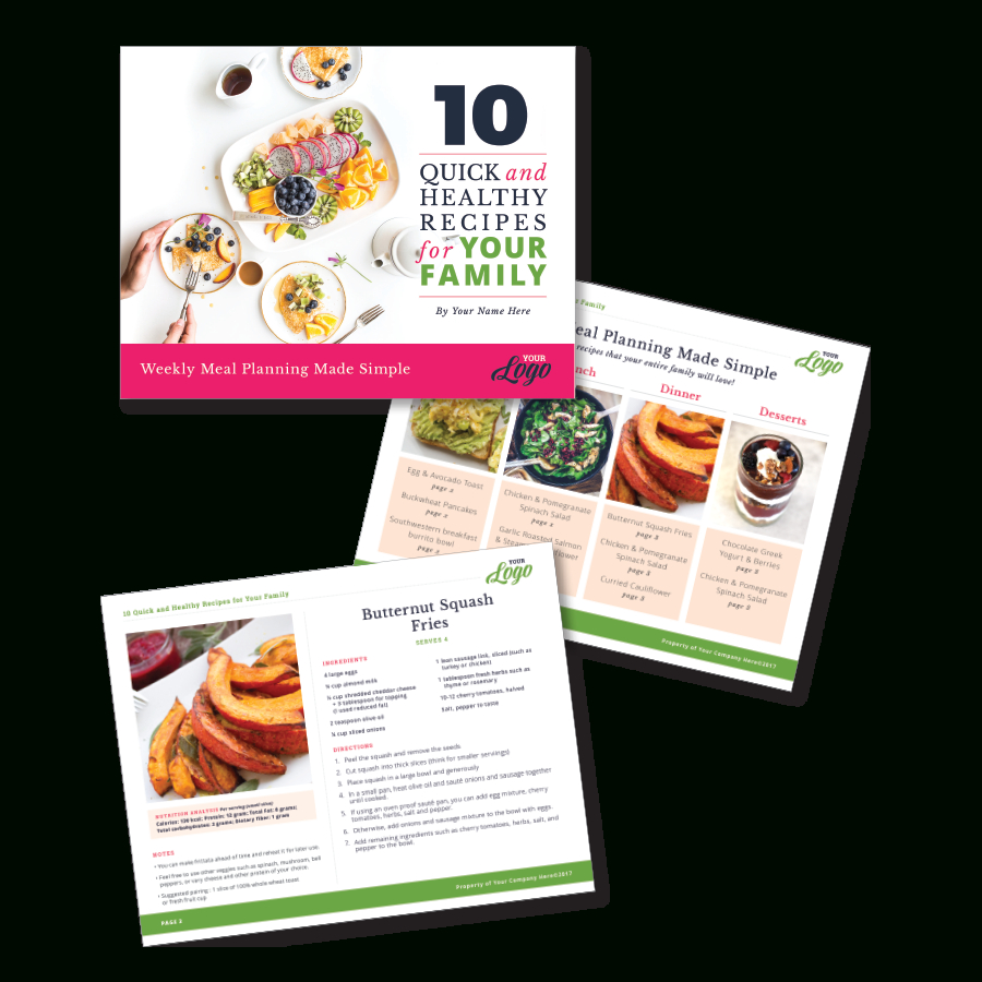 Instant Download, Indesign Template For A Freebie – Meal Planning And  Recipe Card Version 1 Inside Recipe Card Design Template