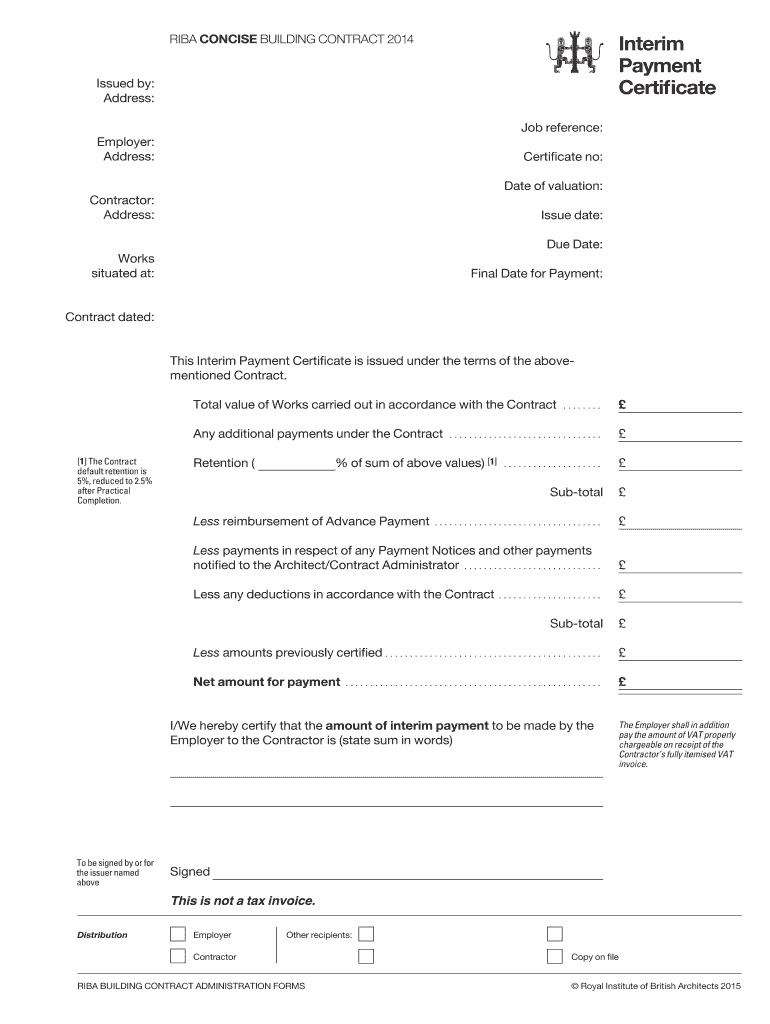 Interim Payment – Fill Online, Printable, Fillable, Blank Pertaining To Certificate Of Payment Template