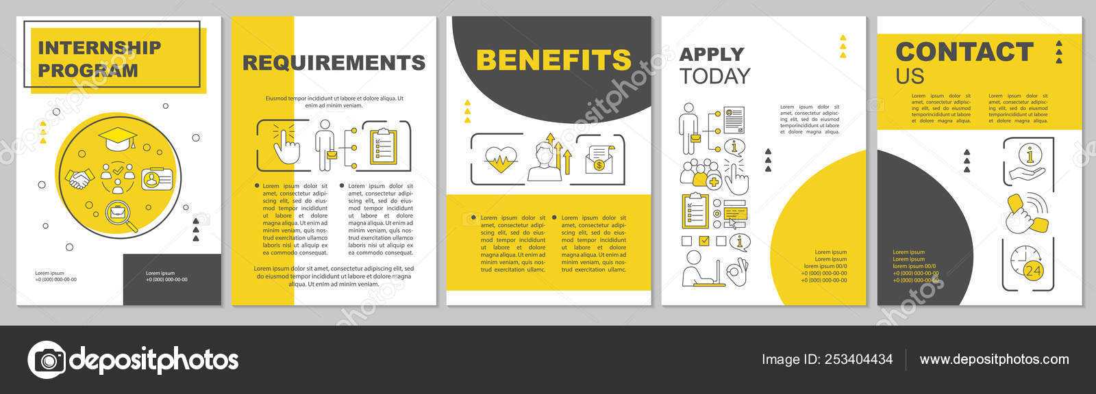 Internship Program Brochure Template Layout — Stock Vector With Regard To Student Brochure Template