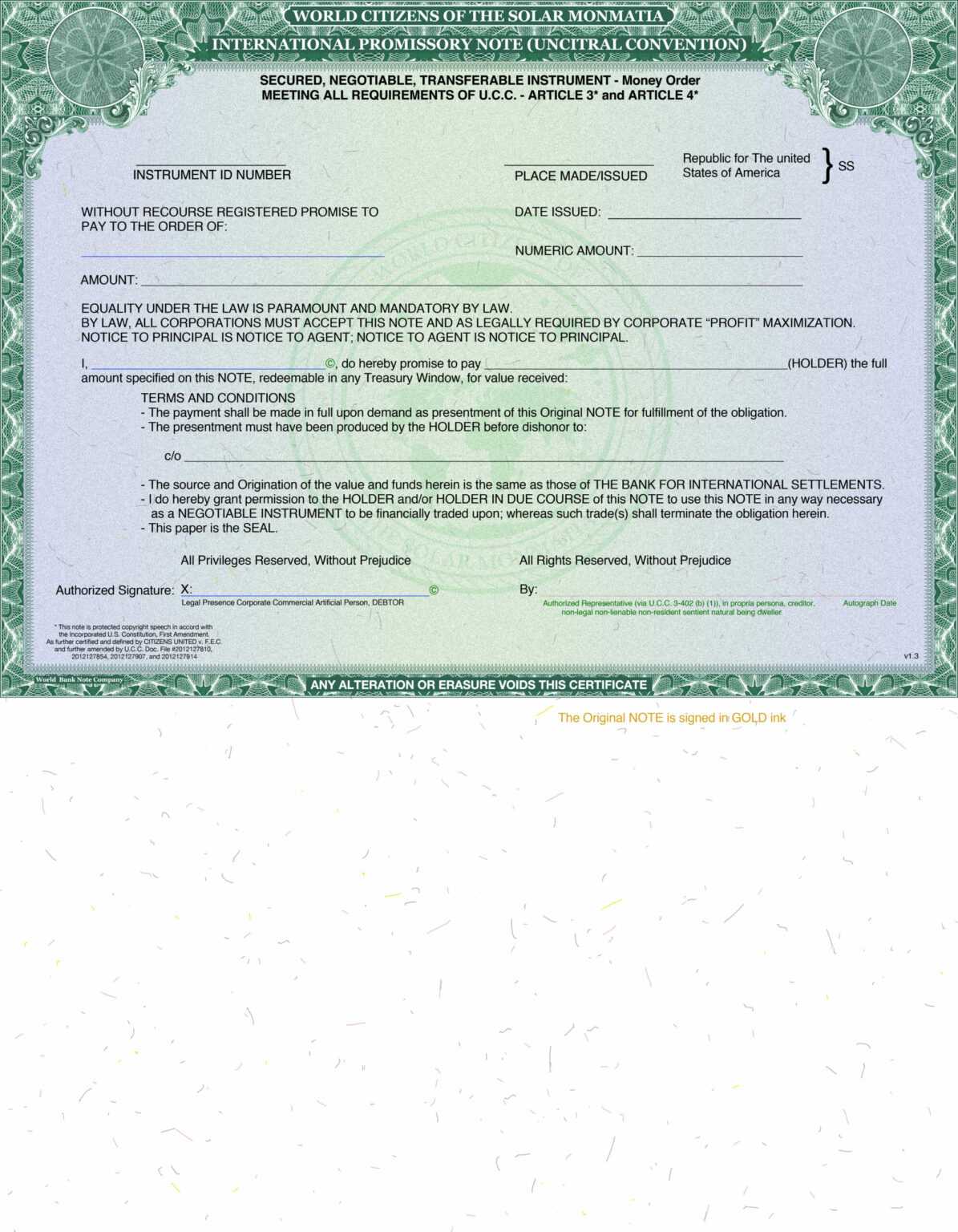 Corporate Bond Certificate Template