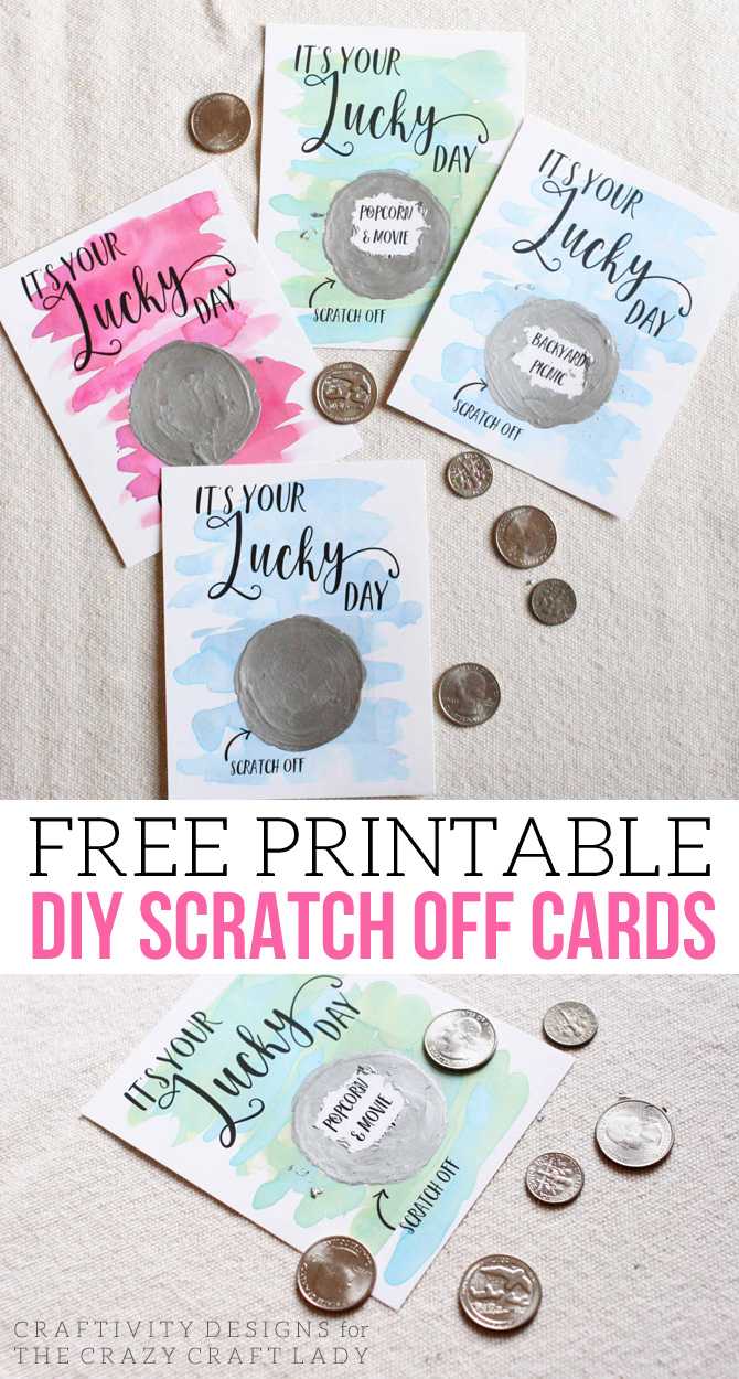 It's Your Lucky Day! Free Diy Scratch Off Cards - The Crazy Intended For Scratch Off Card Templates