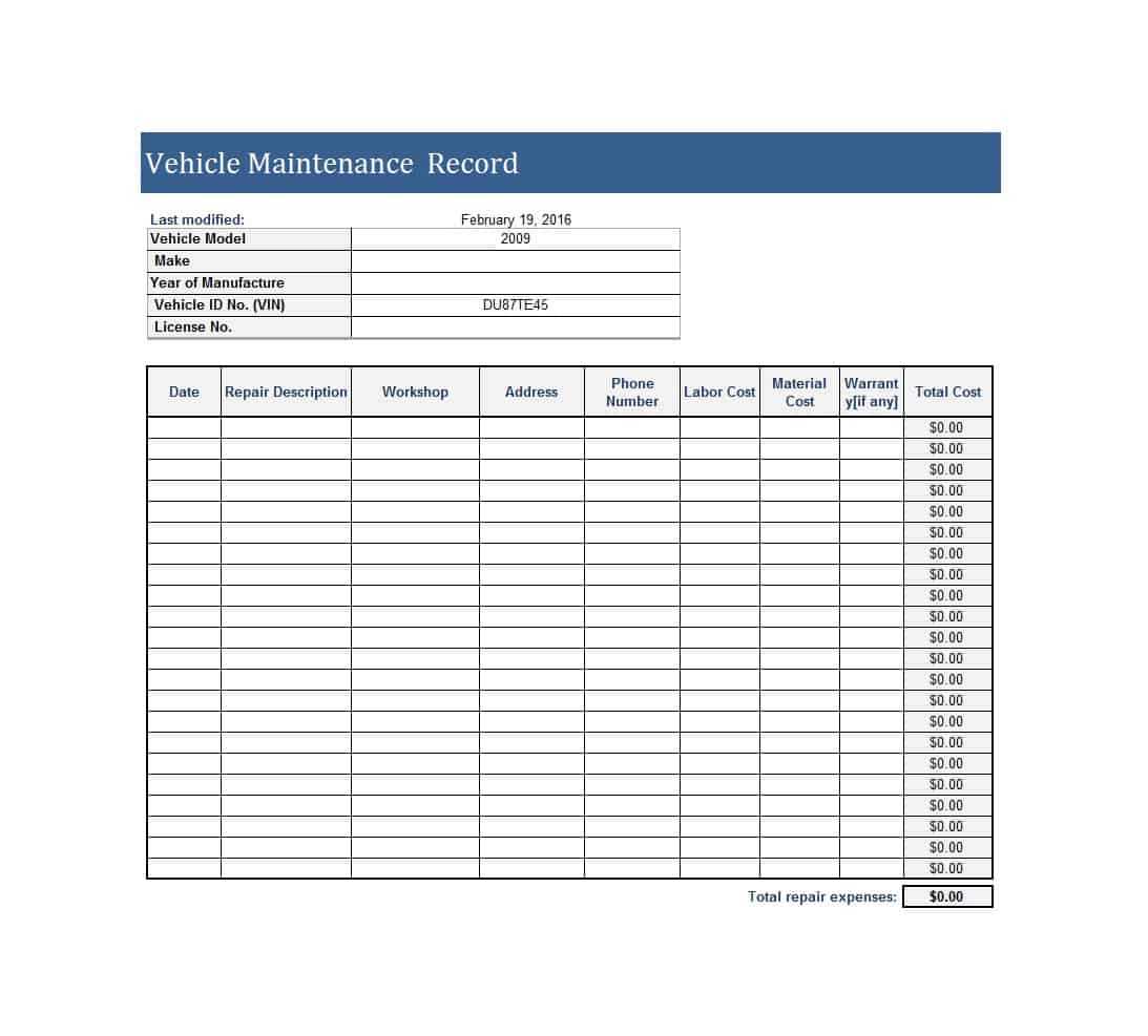 Job Card Format For Vehicle Maintenance – Calep.midnightpig.co For Maintenance Job Card Template
