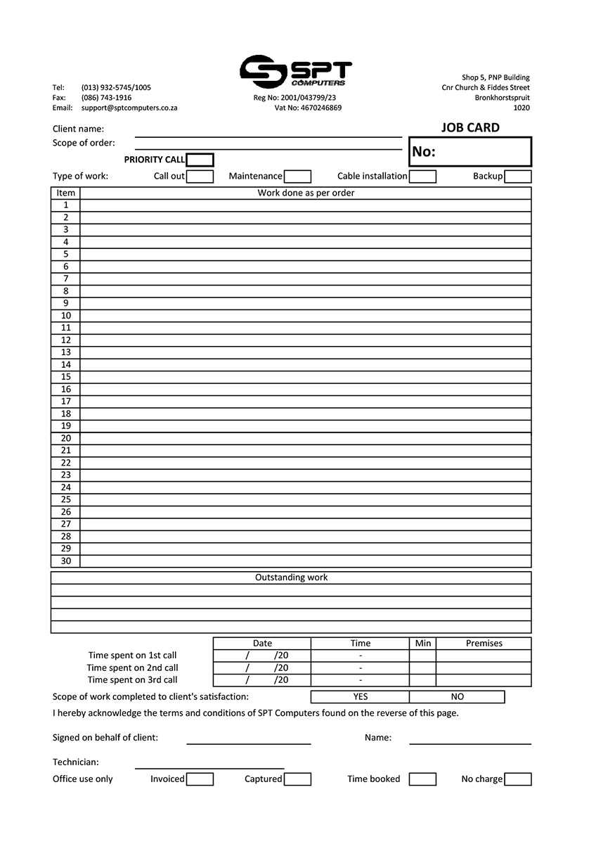 Job Card Template – Calep.midnightpig.co Pertaining To Mechanics Job Card Template