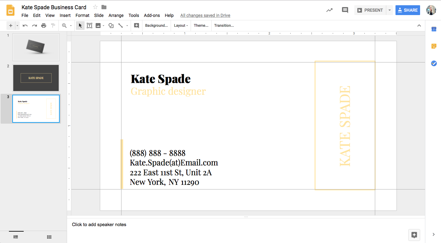Kate Spade Business Card Template For Google Docs - Stand With Regard To Business Card Template For Google Docs