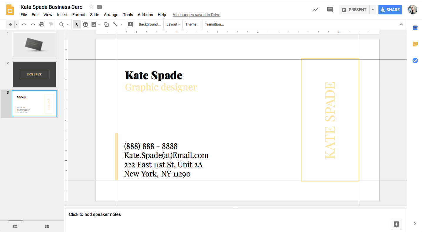 Kate Spade Business Card Template For Google Docs – Stand With Regard To Business Card Template For Google Docs