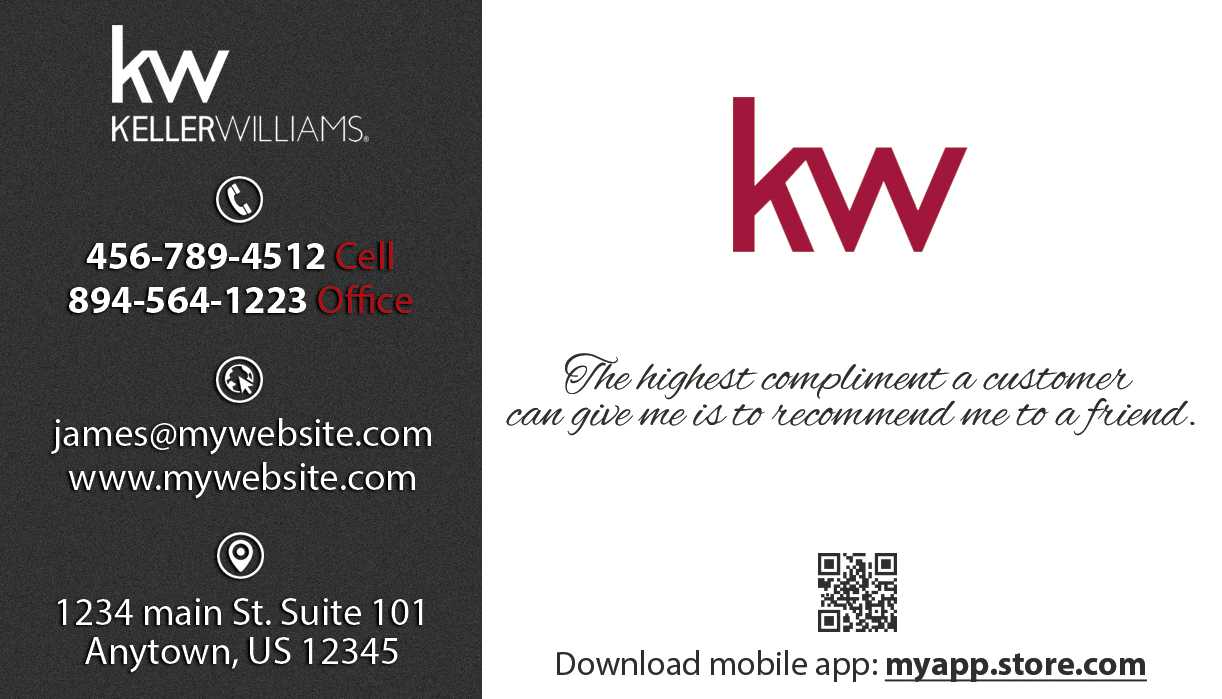 Keller Williams Business Cards | Keller Williams Business With Keller Williams Business Card Templates
