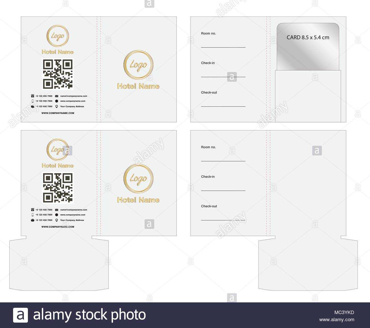 Key Card Envelope Die Cut Template Mock Up Illustration Within Hotel Key Card Template