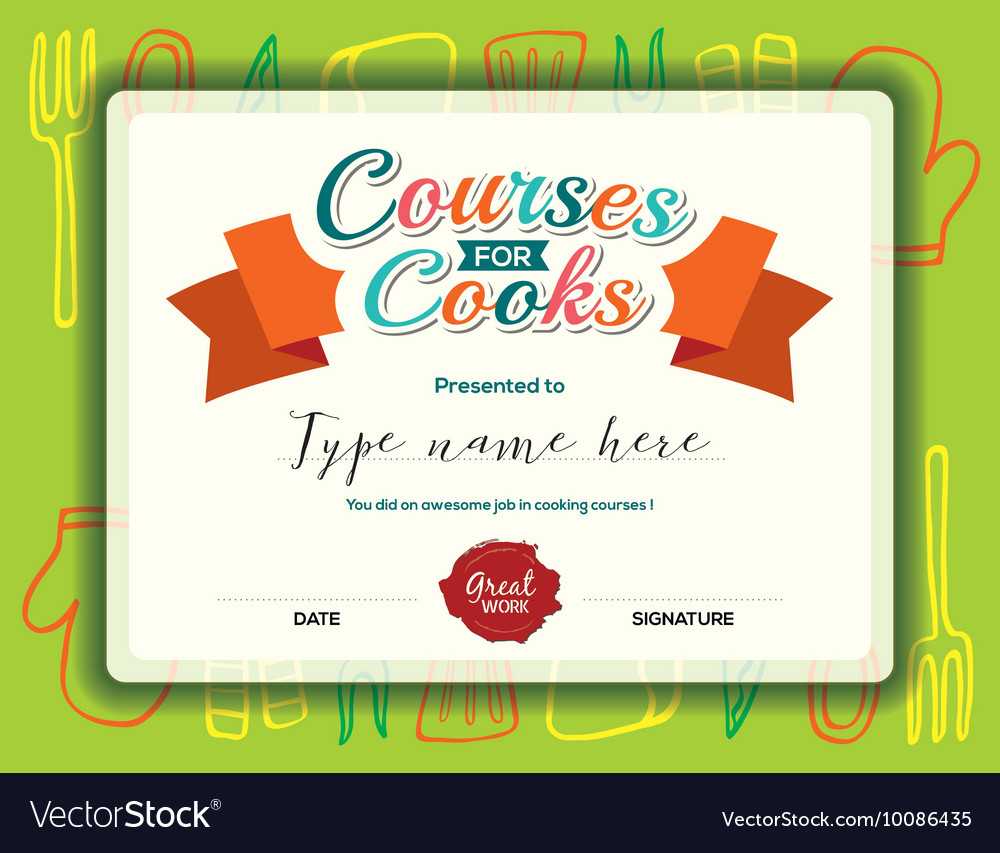Kids Cooking Courses Certificate Design Template In Good Job Certificate Template