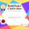 Kids Diploma Or Certificate Template With Colorful Background In Free Printable Certificate Templates For Kids