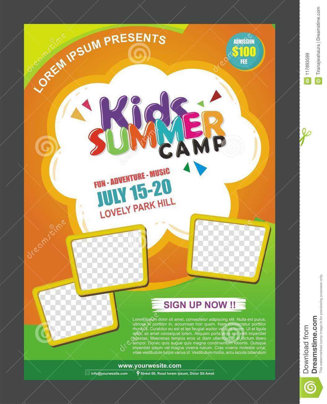 Kids Summer Camp Banner Poster Design Template For Kids Throughout Summer Camp Brochure Template Free Download