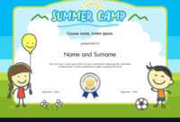 Kids Summer Camp Certificate Document Template with regard to Summer Camp Certificate Template