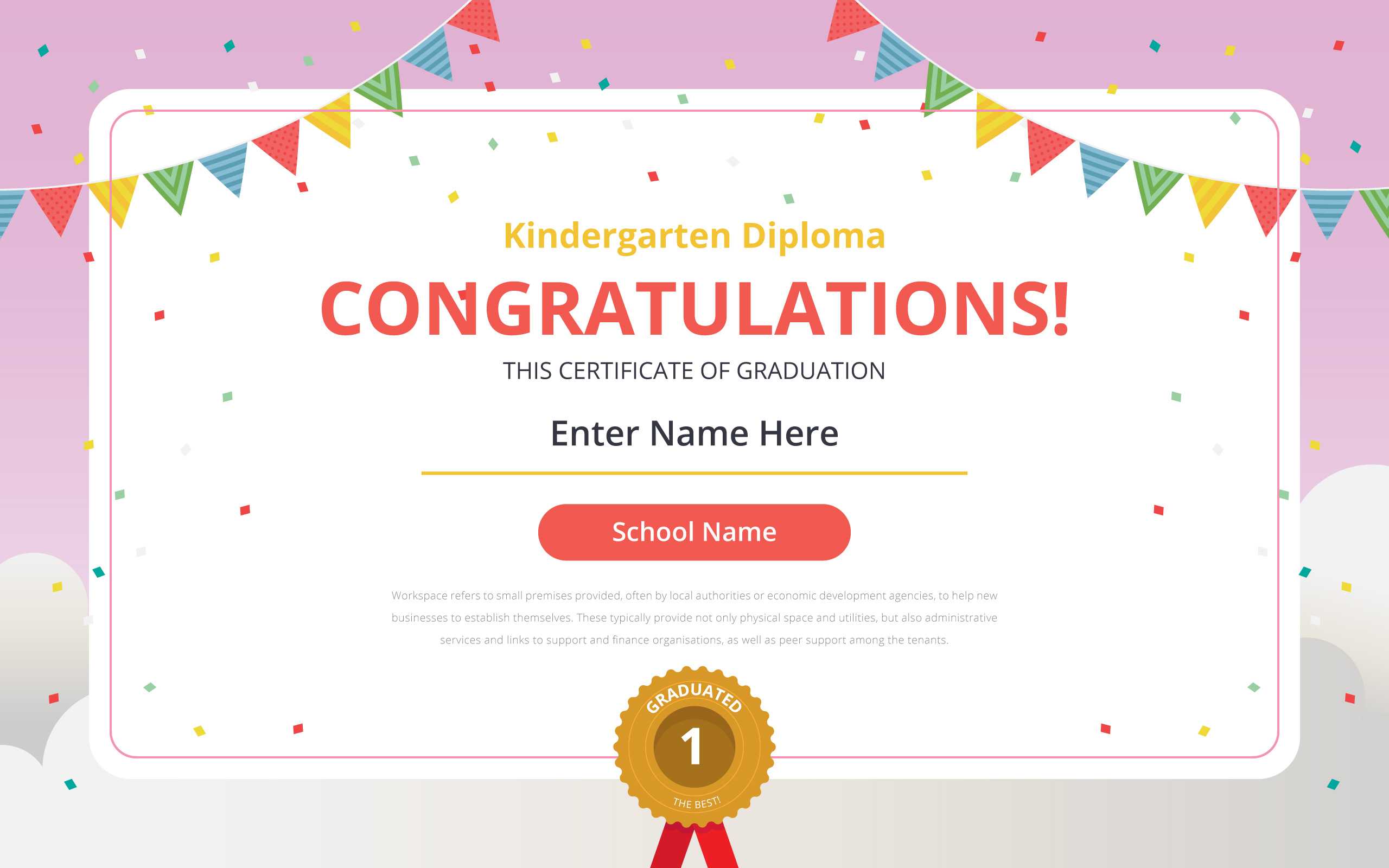 Kindergarten Diploma Certificate Template – Download Free In Preschool Graduation Certificate Template Free