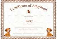 Kitten Adoption Certificate intended for Pet Adoption Certificate Template