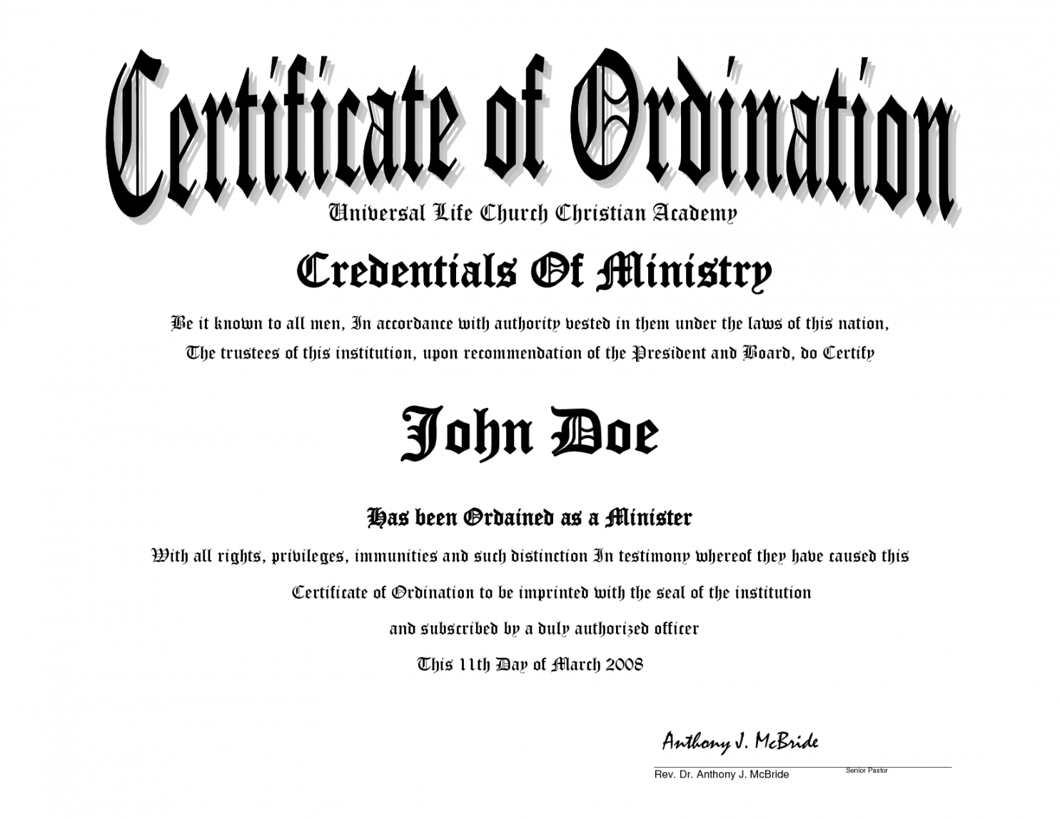 Kleurplaten: Pastoral License Certificate Template Intended For Ordination Certificate Templates