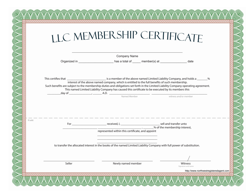 Llc Membership Certificate – Free Template With Ownership Certificate Template