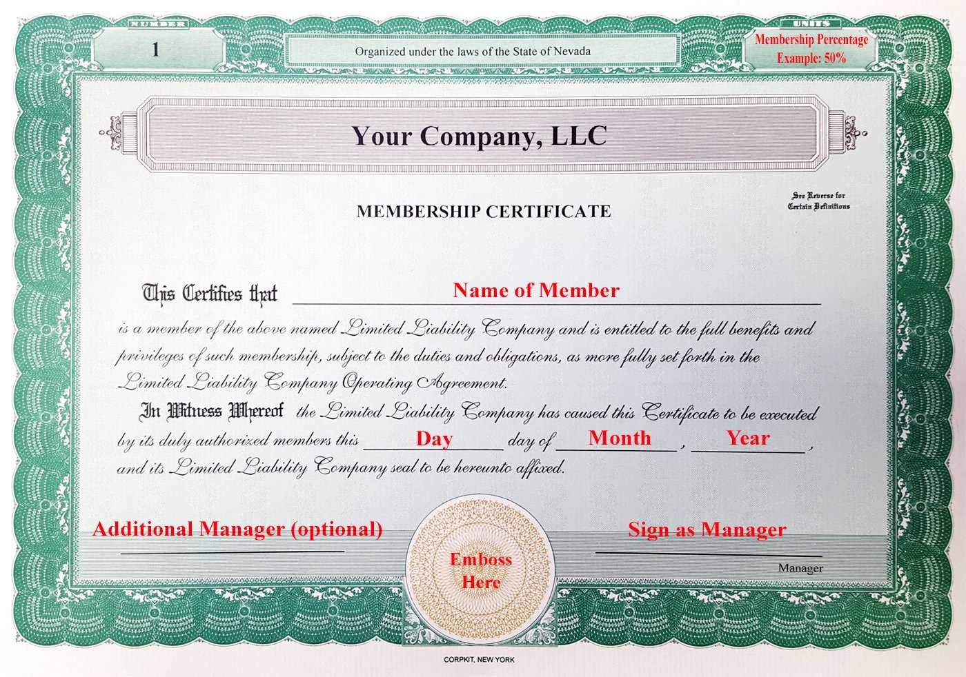Llc Membership Certificates Templates – Falep.midnightpig.co Intended For Llc Membership Certificate Template