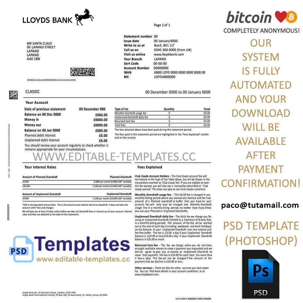 Lloyds Statement Template Pertaining To Credit Card Statement Template
