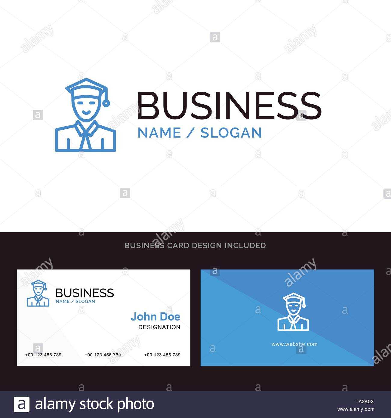 Logo And Business Card Template For Student, Education Pertaining To Graduate Student Business Cards Template