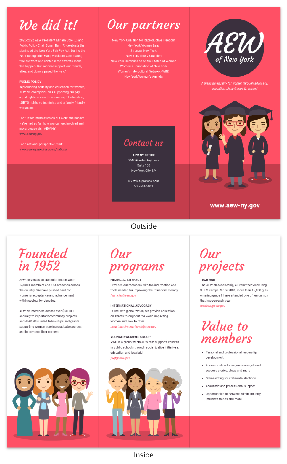 Magenta Non Profit Tri Fold Brochure Template Pertaining To Country Brochure Template