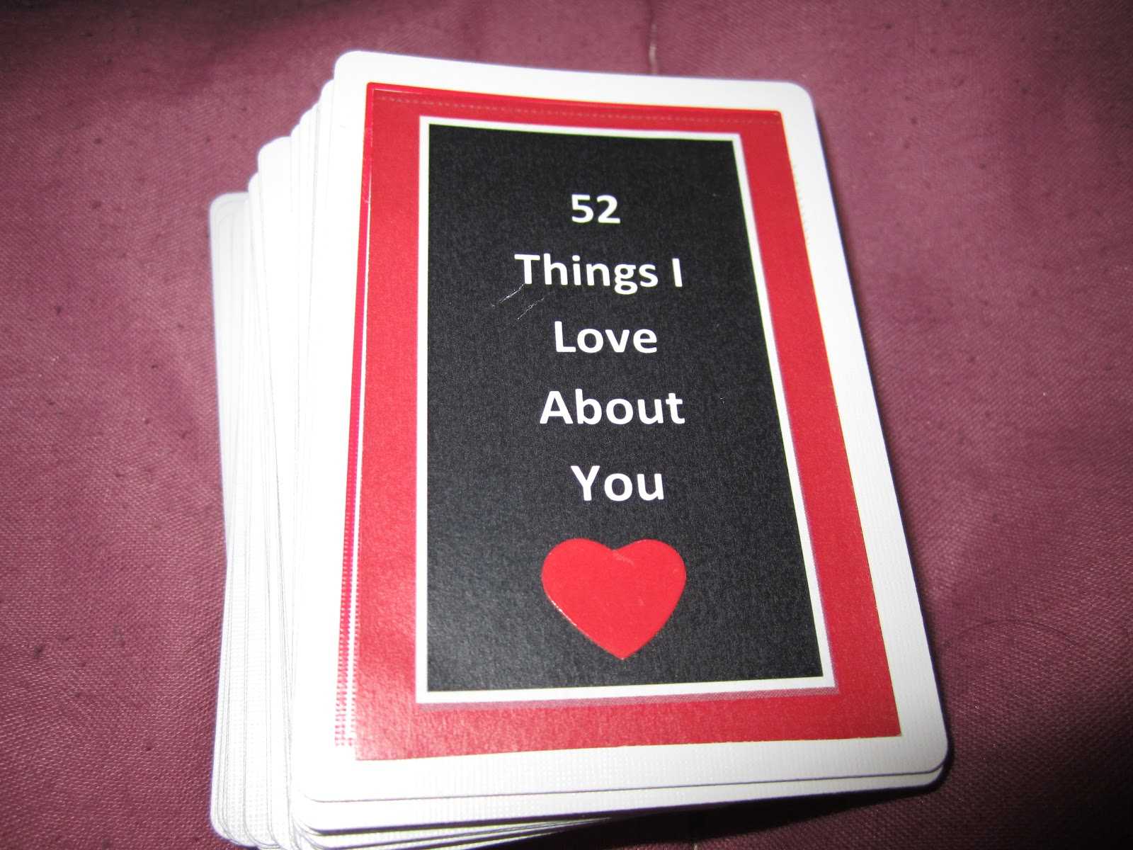 Make It Work Sam: 52 Reasons I Love You With 52 Things I Love About You Cards Template