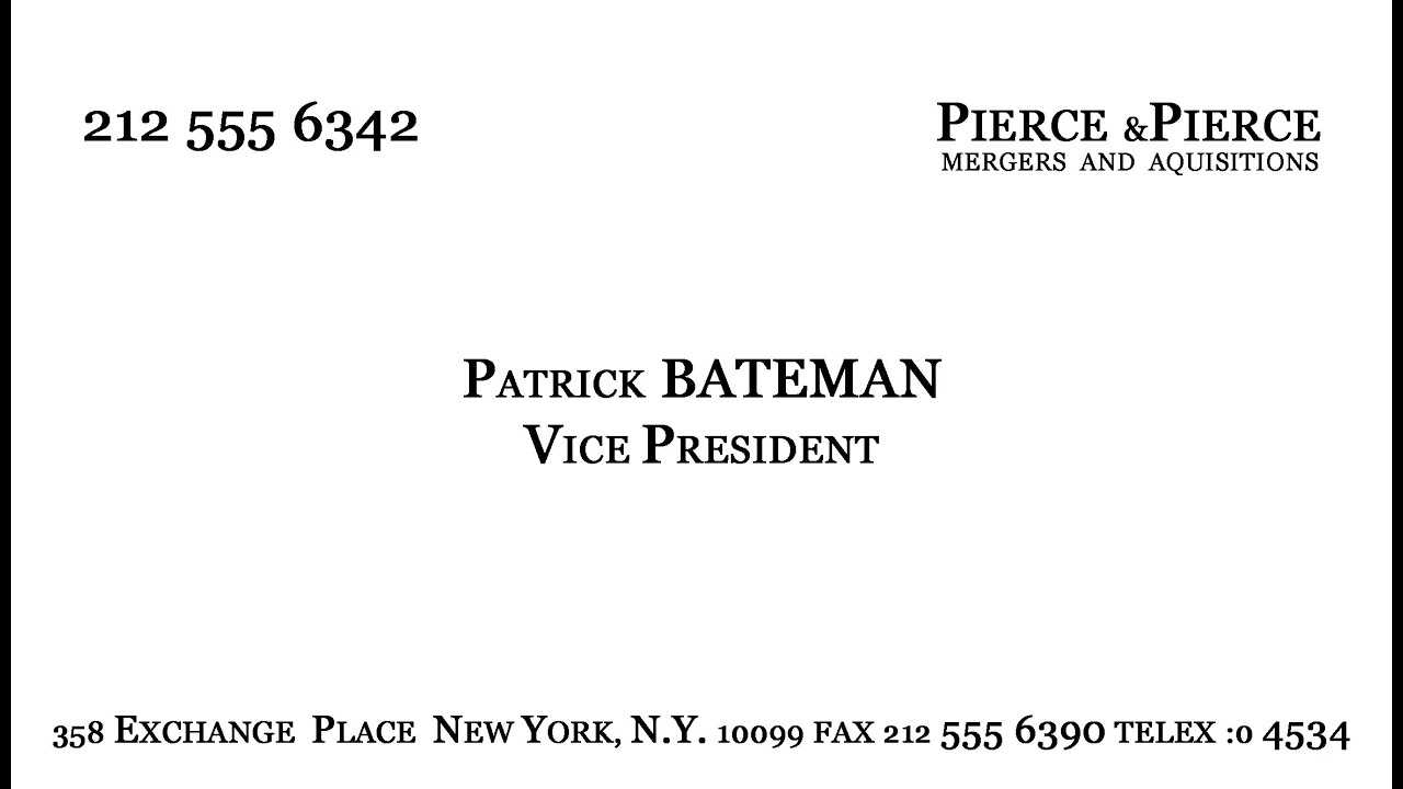Make Patrick Bateman's Business Card - Youtube Intended For Paul Allen Business Card Template