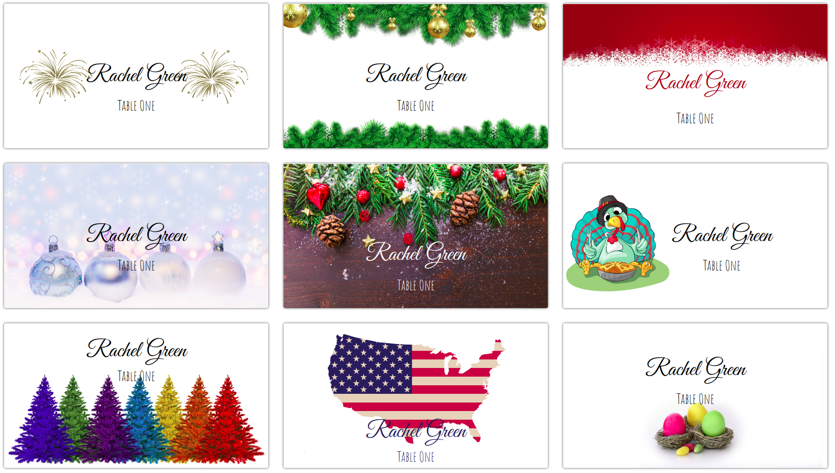 Making Your Own Holiday Place Cards At Home | Place Card Me Throughout Christmas Table Place Cards Template