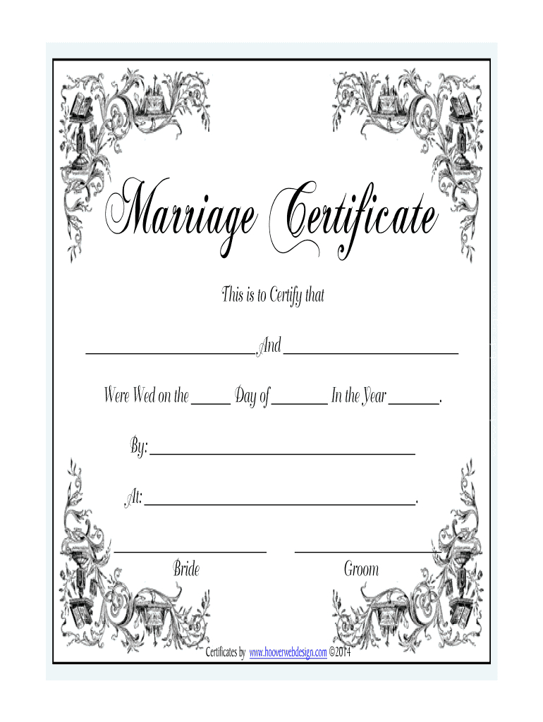 Marriage Certificate - Fill Online, Printable, Fillable For Blank Marriage Certificate Template