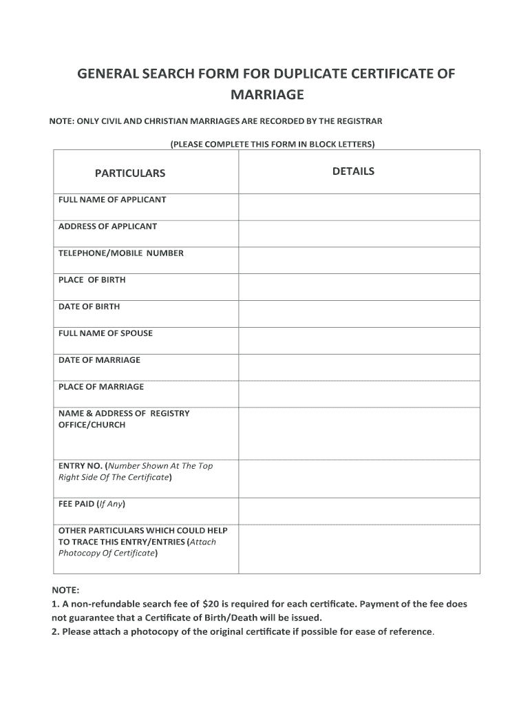 Marriage Certificate Format – Fill Online, Printable Regarding Certificate Of Disposal Template