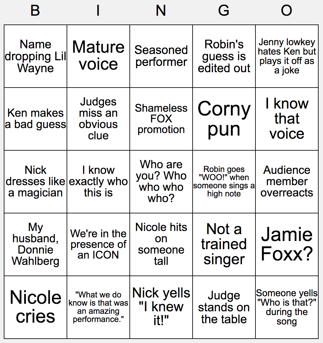 Masked Singer Bingo Card Template!! : Themaskedsinger Pertaining To Clue Card Template
