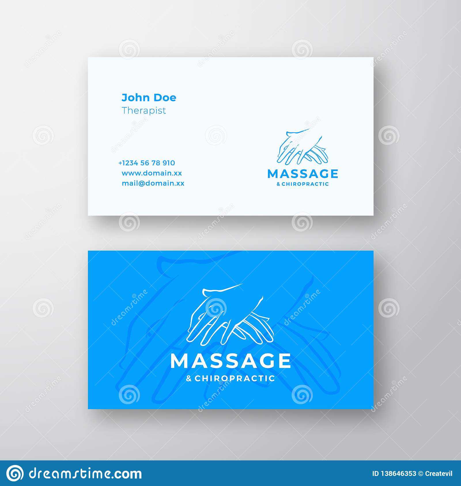 Massage And Chiropractic Abstract Vector Logo And Business For Chiropractic Travel Card Template