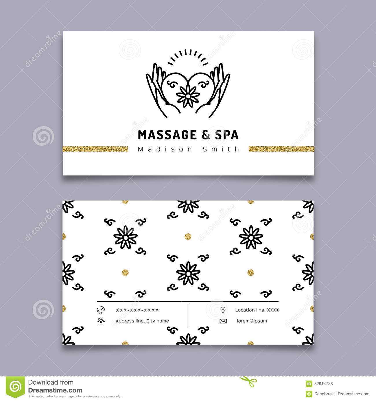 Massage And Spa Therapy Business Card Template, Trendy Line Throughout Massage Therapy Business Card Templates