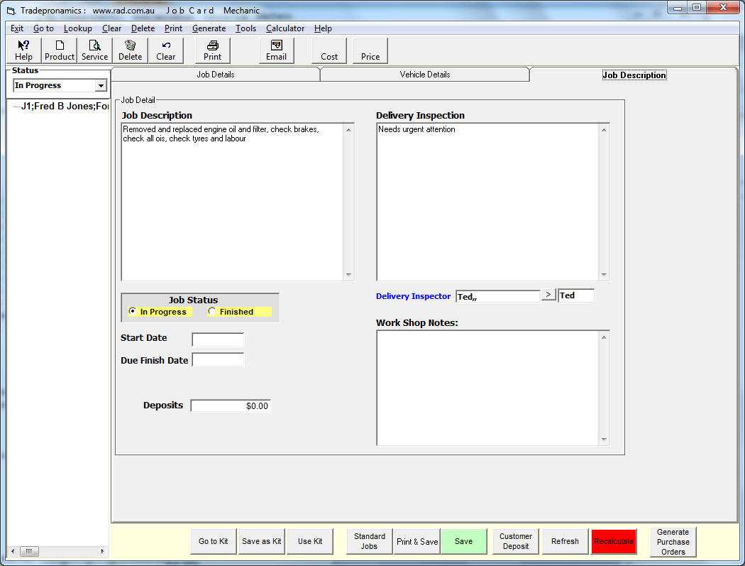 Mechanical Workshop Software, Tyre Sales Software Pertaining To Mechanic Job Card Template