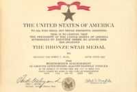 Medals throughout Army Good Conduct Medal Certificate Template