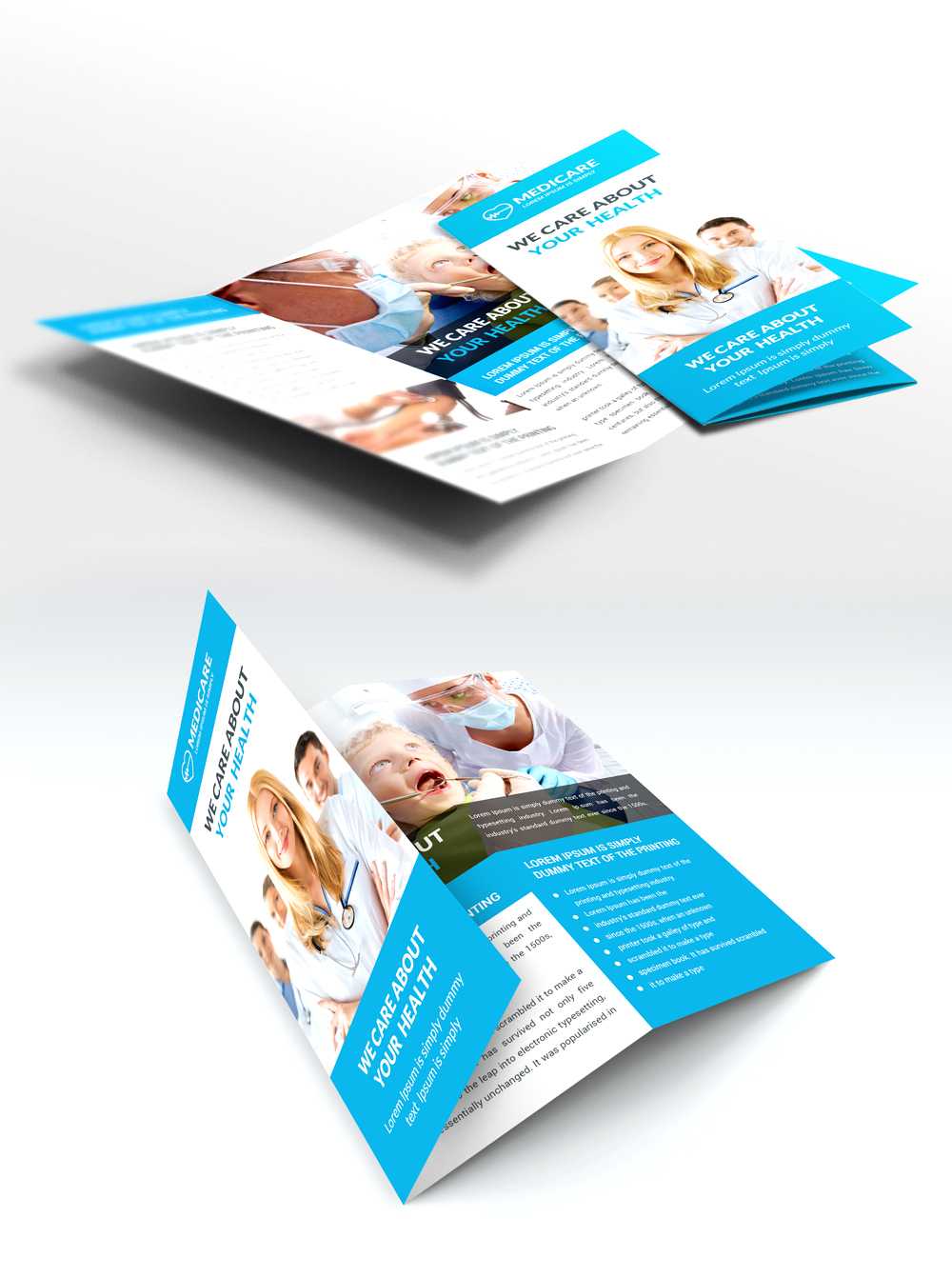 Medical Care And Hospital Trifold Brochure Template Free Psd With Regard To 3 Fold Brochure Template Psd Free Download