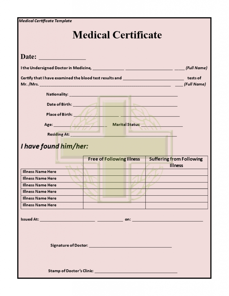 Medical Certificate For Leave From Doctor – Dalep.midnightpig.co Regarding Free Fake Medical Certificate Template