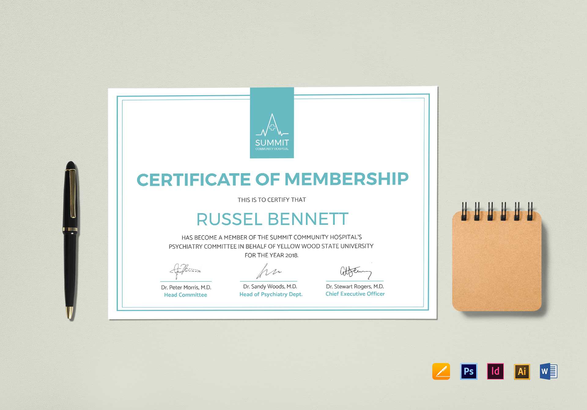 Medical Membership Certificate Template With Certificate Template For Pages