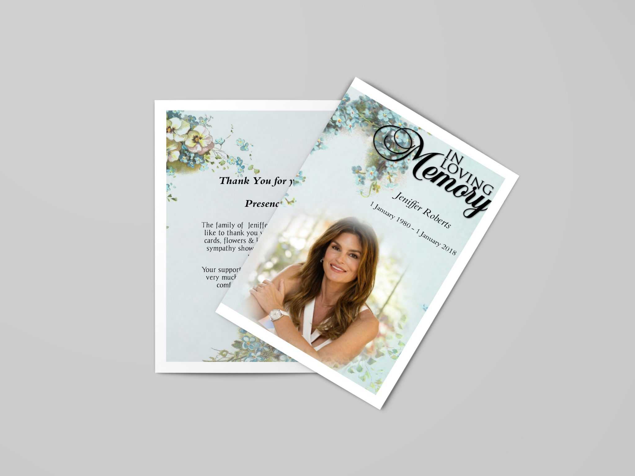 Memorial Cards And Program Templates For Funeral Regarding Remembrance Cards Template Free