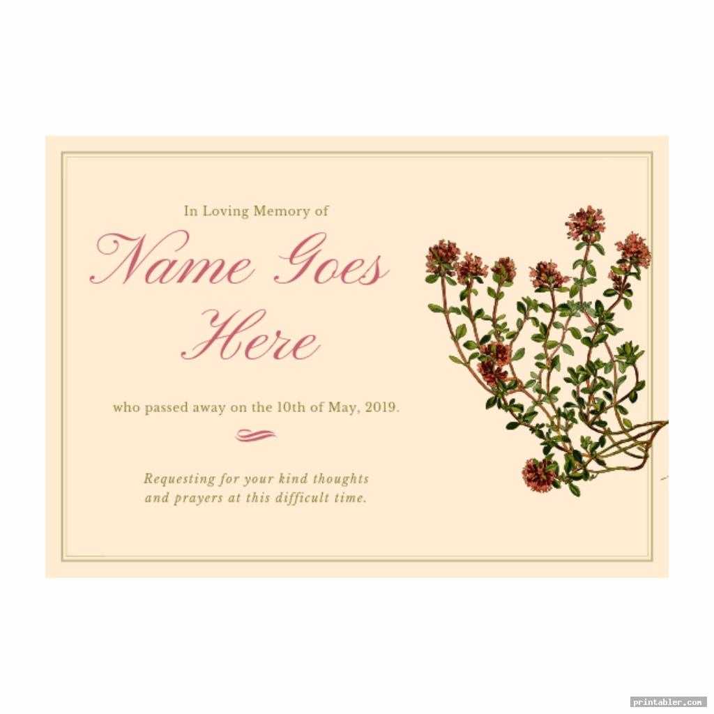 Memorial Cards For Funeral Template Printable – Printabler For Memorial Cards For Funeral Template Free