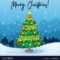 Merry Christmas Card Template With Christmas Tree For Adobe Illustrator Christmas Card Template