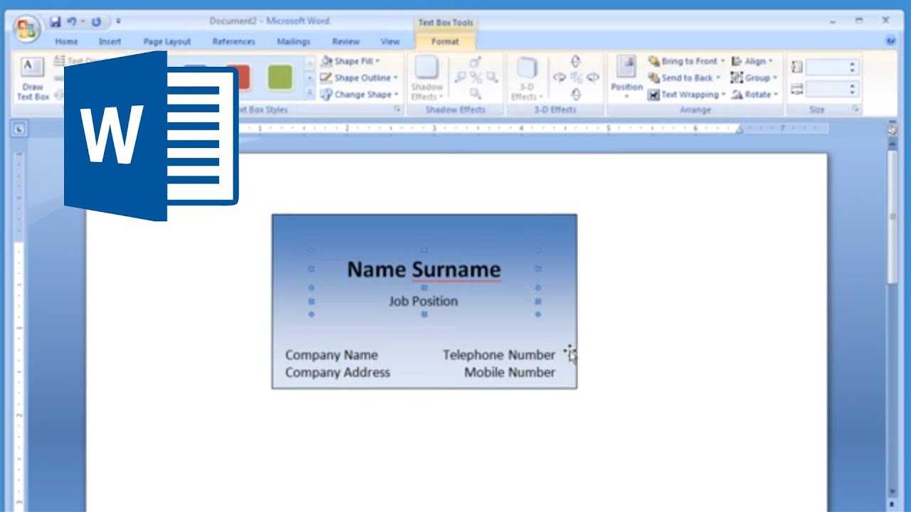 Microsoft Word – How To Make And Print Business Card 1/2 For Ms Word Business Card Template