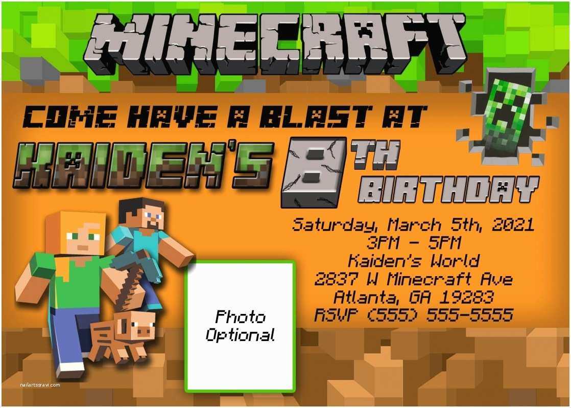Minecraft Birthday Invitation Template Ideas For Minecraft Inside Minecraft Birthday Card Template