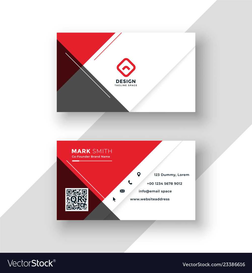 Minimal Red Business Card Template Design Throughout Buisness Card Template