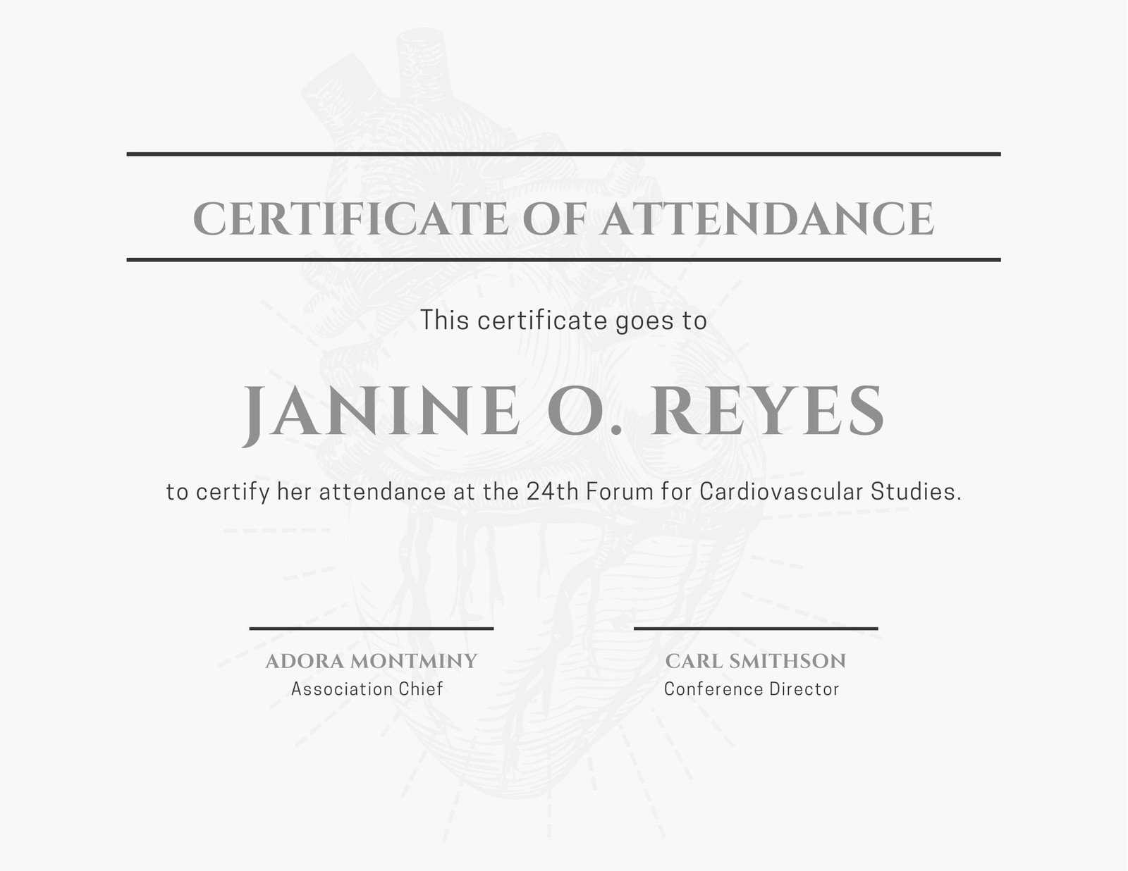 Minimalist Conference Attendance Certificate – Templates In Certificate Of Attendance Conference Template