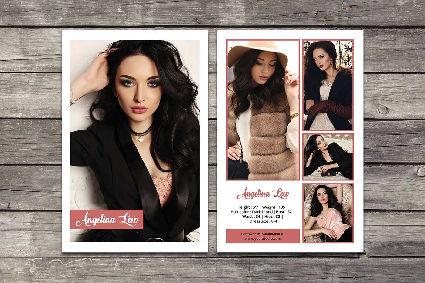 Model Comp Card On Behance In Free Comp Card Template