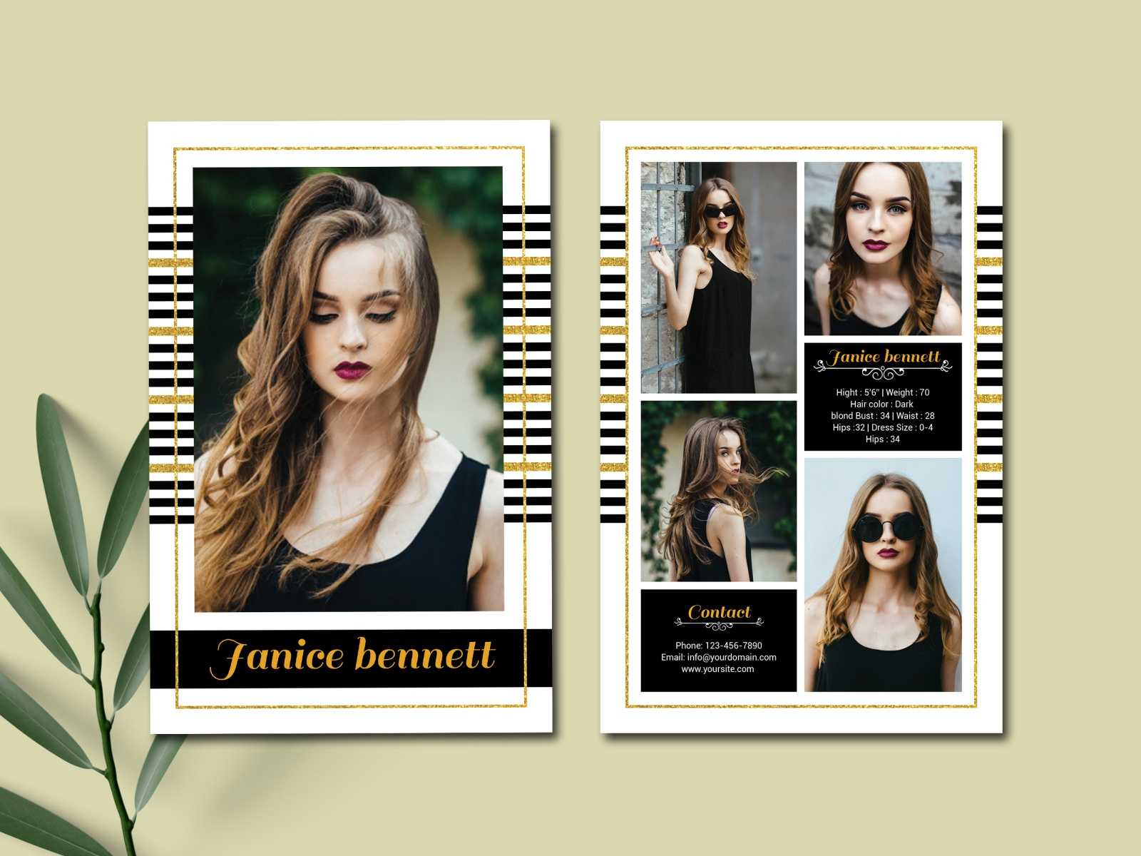 Model Comp Card Templateultimatetemplate On Dribbble Regarding Download Comp Card Template