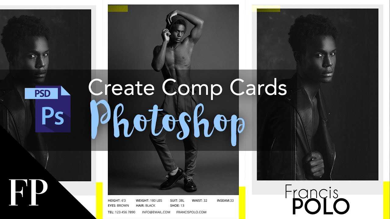Model Comp Card With Adobe Photoshop + Free Template Pertaining To Comp Card Template Psd